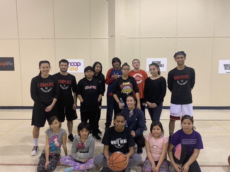 White Bear boys and girls with their HoopLife coaches