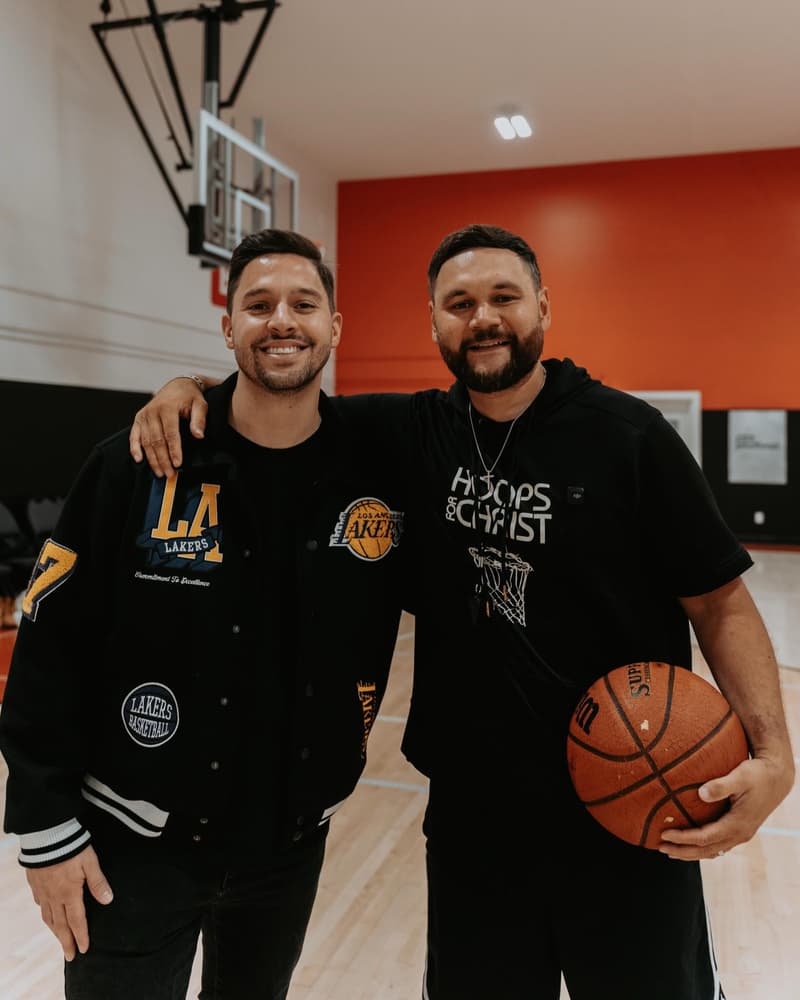 HoopLife founder Andrew Gottselig with pro guard Phillip Morrison