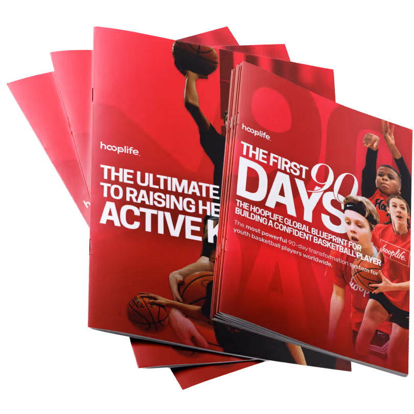 The HoopLife guide to raising healthy, active kids, stacked in print