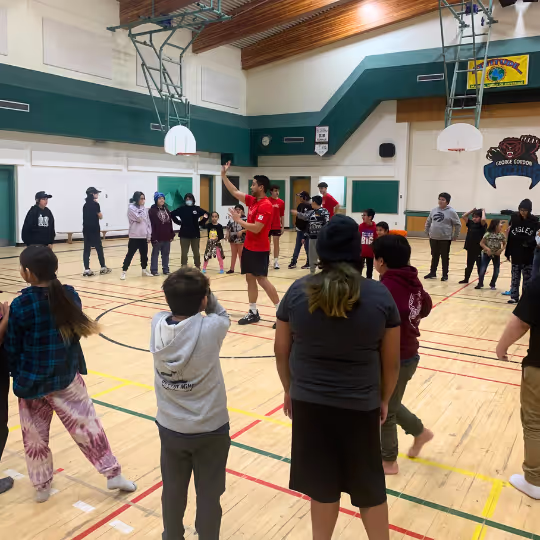 Live play during a HoopLife community clinic