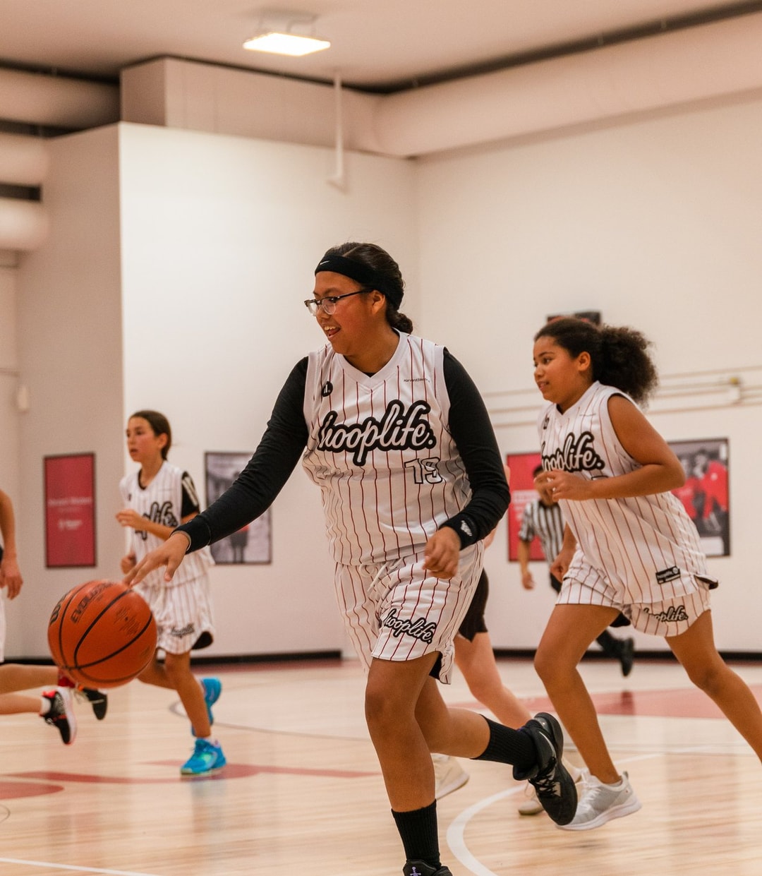 Girls playing a live game during a girls only session