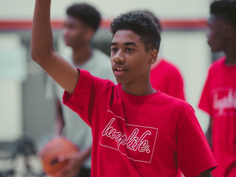 A camper calling the play during a camp game