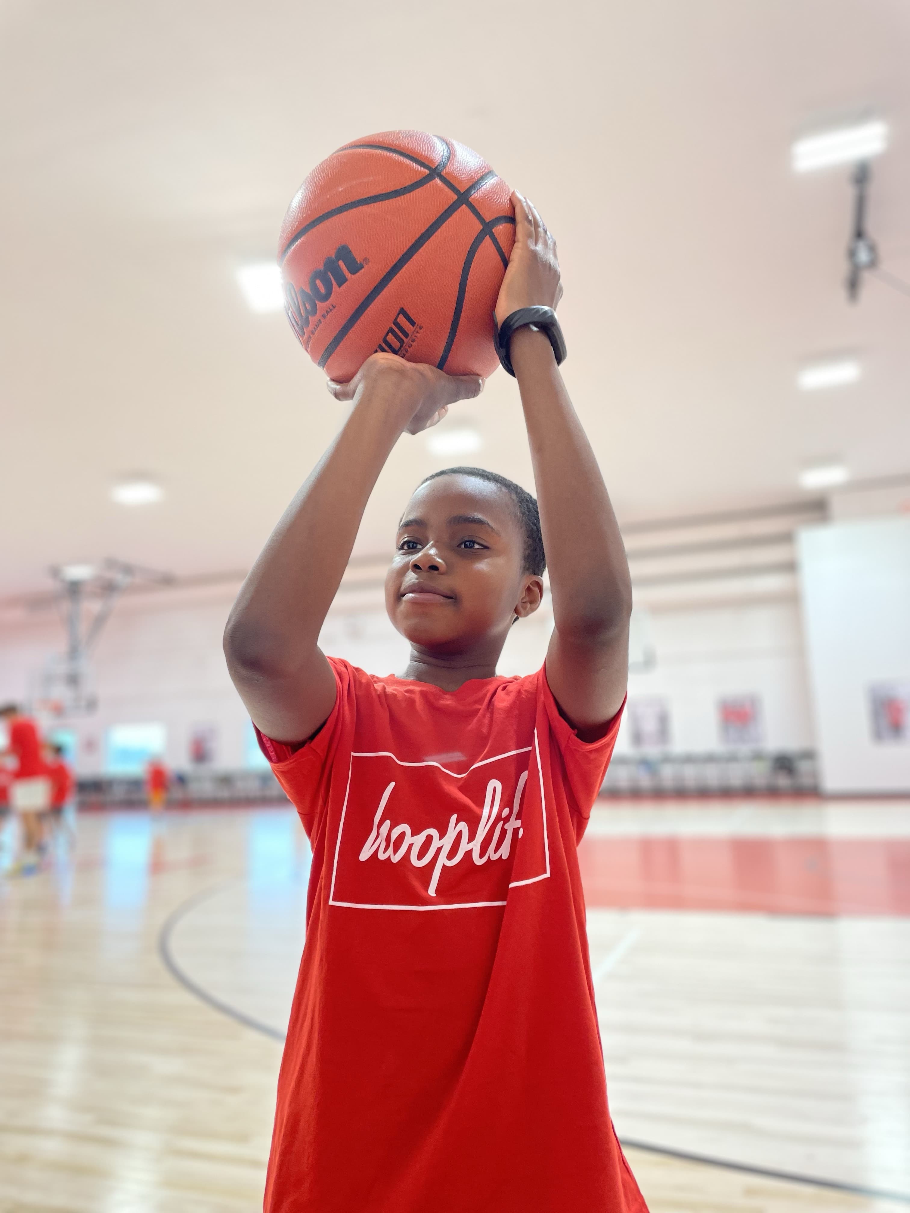 A player getting shots up on the open court at the HoopLife Centre