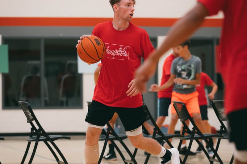 A camper driving to the rim at the HoopLife Centre