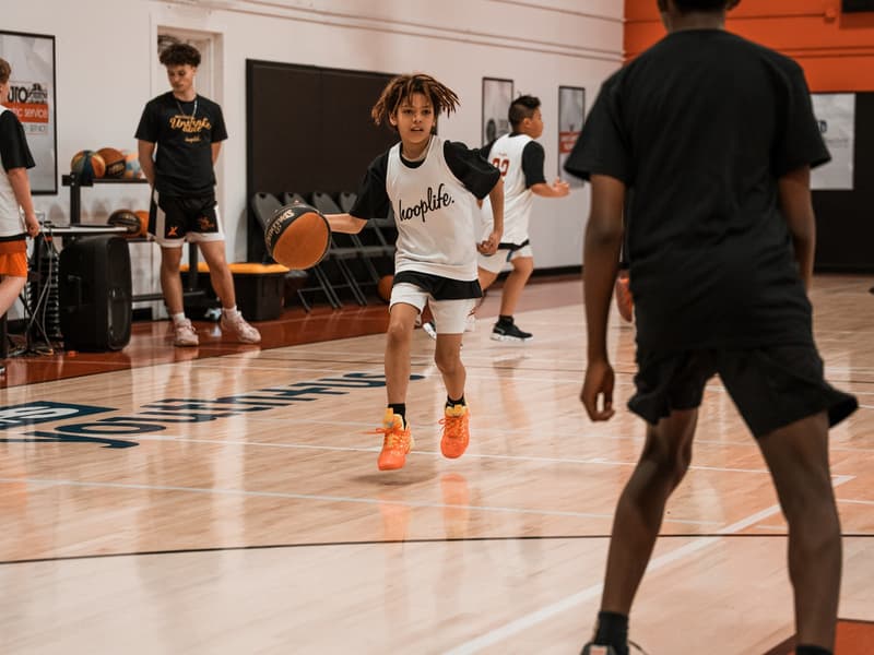 A pickup game breaking out at open gym
