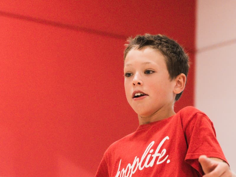A young player getting his reps in at open gym