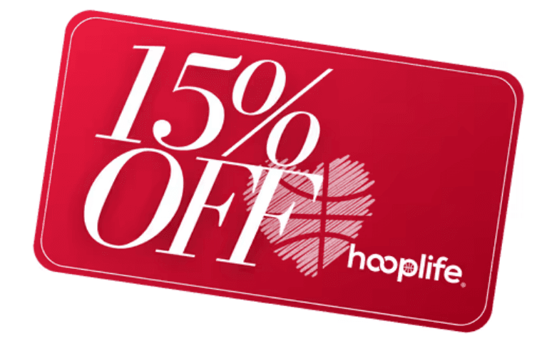 A 15% off HoopLife employee discount card