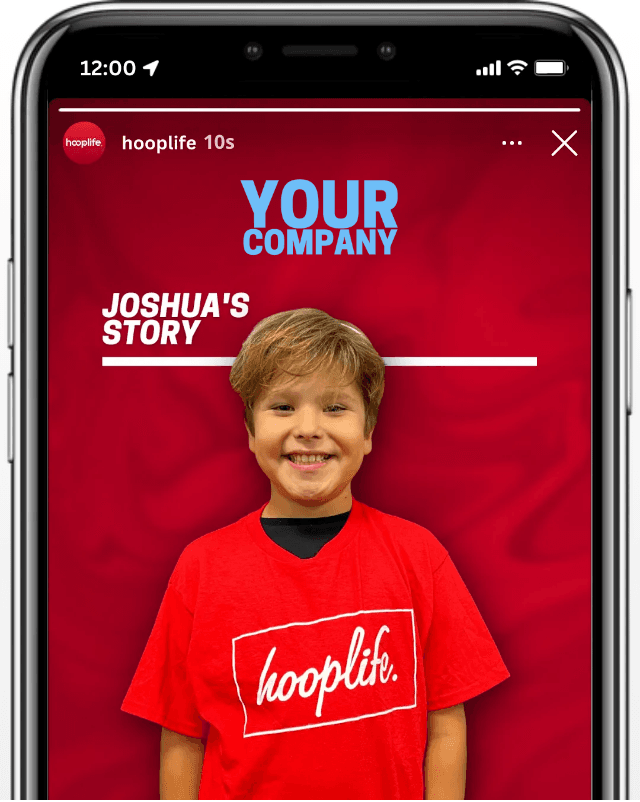 A HoopLife social post telling a sponsored athlete's story